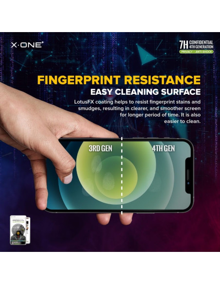 Verre trempé X-ONE Extreme Shock Eliminator 4th gen. Privacy - iPhone 13 Pro Max/14 Plus