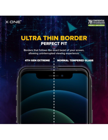 Verre trempé X-ONE Extreme Shock Eliminator 4th gen. Privacy - iPhone 13 Pro Max/14 Plus