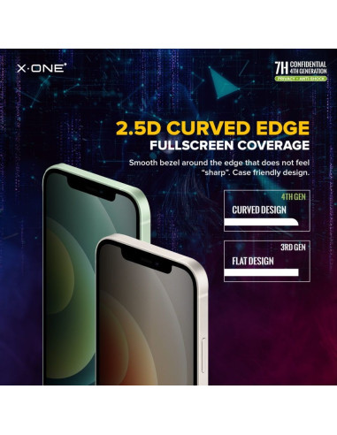 Verre trempé X-ONE Extreme Shock Eliminator 4th gen. Privacy - iPhone 13 Pro Max/14 Plus