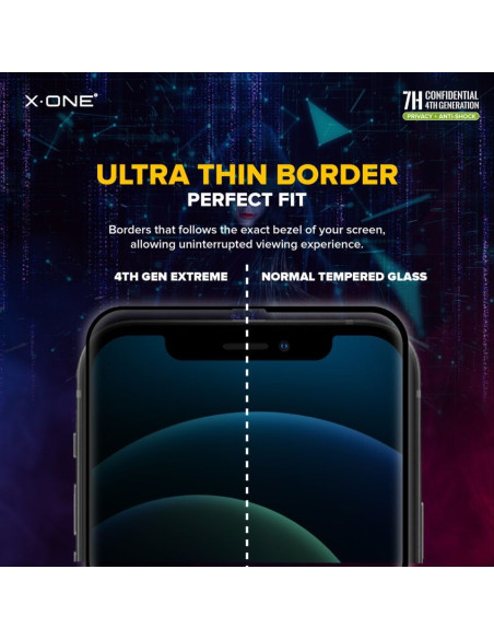 Verre trempé X-ONE Extreme Shock Eliminator 4th gen. Privacy - iPhone 14 Pro