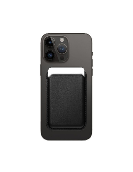 LEATHER MAG WALLET compatible with MagSafe black