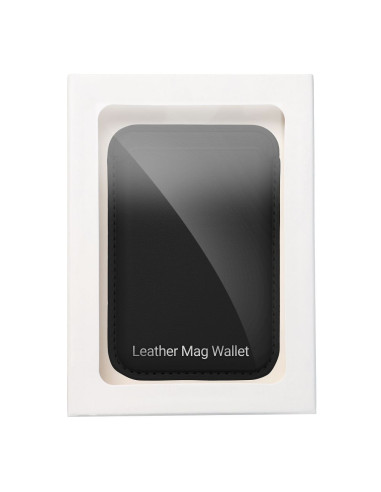 LEATHER MAG WALLET compatible with MagSafe black