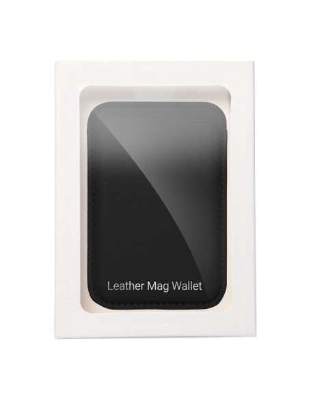 LEATHER MAG WALLET compatible with MagSafe black