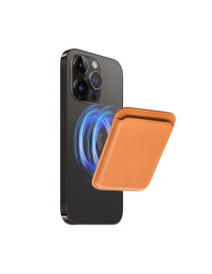 Portefeuille Mag en cuir orange 2