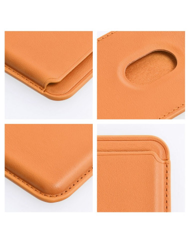 Portefeuille Mag en cuir orange
