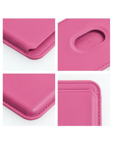 Portefeuille Mag en cuir rose