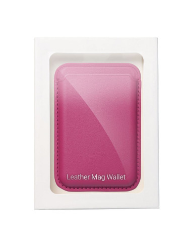Portefeuille Mag en cuir rose