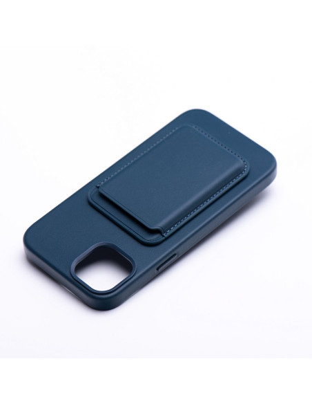 LEATHER MAG WALLET compatible with MagSafe blue