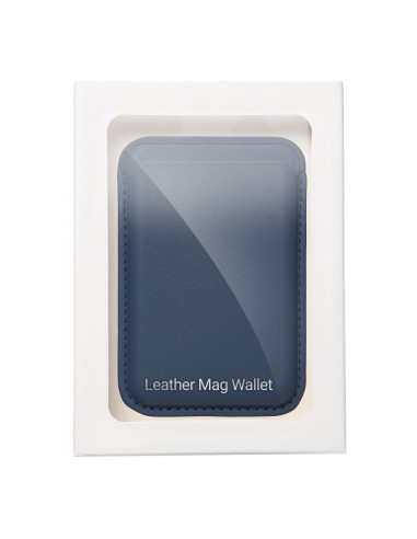 LEATHER MAG WALLET compatible with MagSafe blue