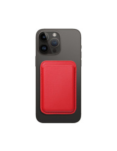Portefeuille Mag en cuir rouge