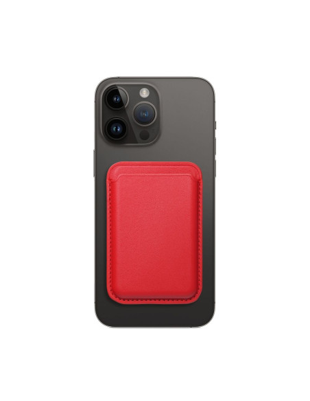 Portefeuille Mag en cuir rouge
