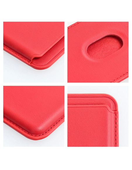 Portefeuille Mag en cuir rouge