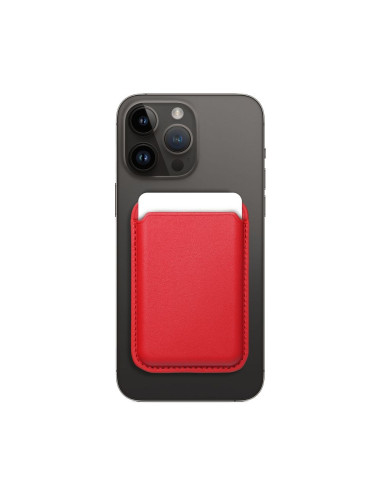 Portefeuille Mag en cuir rouge