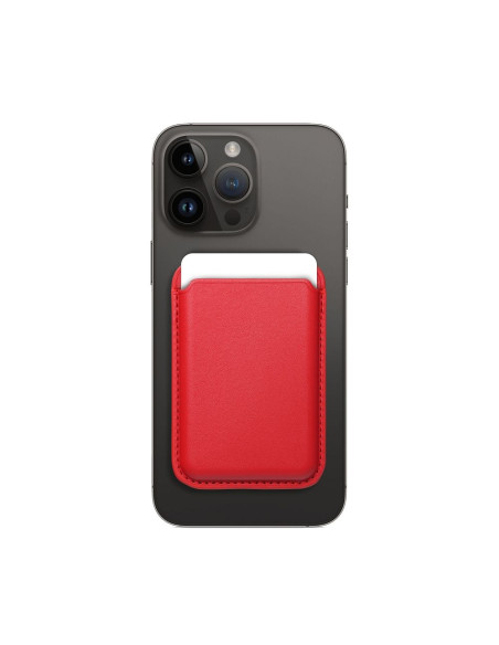 Portefeuille Mag en cuir rouge