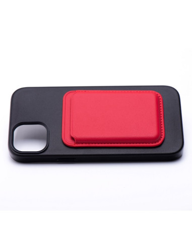 Portefeuille Mag en cuir rouge