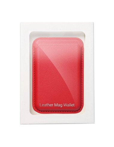 Portefeuille Mag en cuir rouge