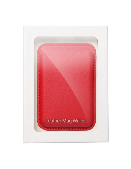 Portefeuille Mag en cuir rouge