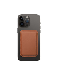 PORTEFEUILLE MAG EN CUIR Portefeuille magnétique compatible avec MagSafe marron