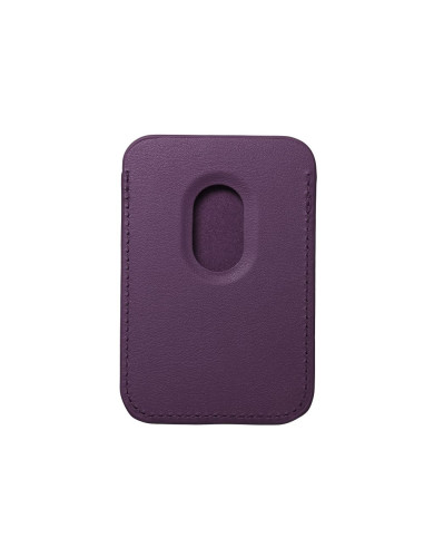 Portefeuille magnétique en cuir compatible avec MagSafe violet foncé