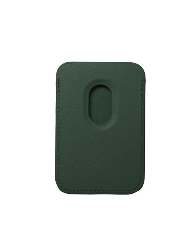 Portefeuille magnétique en cuir compatible avec MagSafe vert foncé