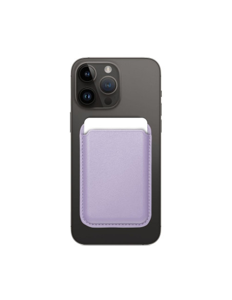 PORTEFEUILLE MAG EN CUIR Portefeuille magnétique compatible avec MagSafe lilas