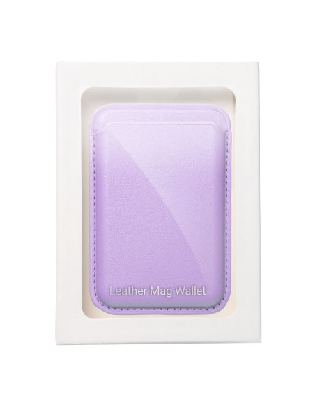PORTEFEUILLE MAG EN CUIR Portefeuille magnétique compatible avec MagSafe lilas