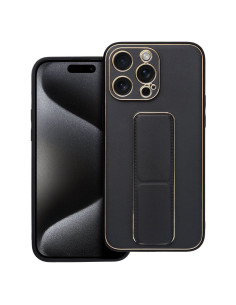 Etui LEATHER Case Kickstand pour IPHONE 15 PRO MAX NOIR 2