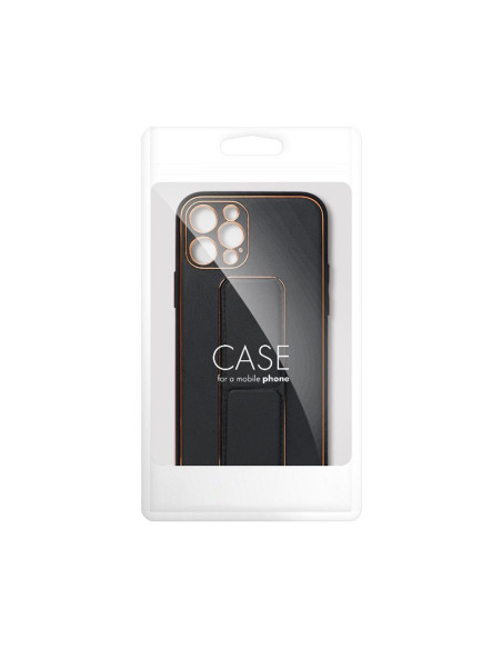 Etui LEATHER Case Kickstand pour IPHONE 15 PRO MAX NOIR