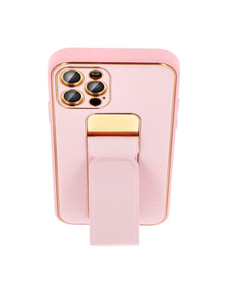 Etui LEATHER Case Kickstand pour IPHONE 15 PRO MAX ROSE