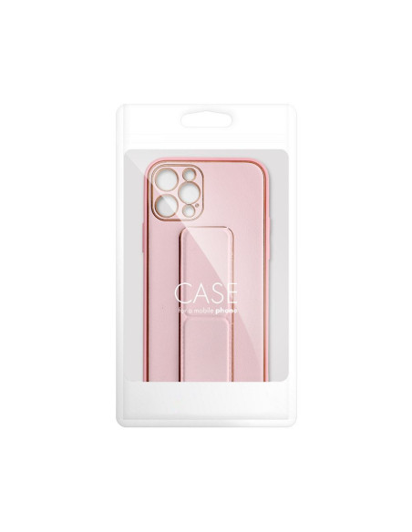 Etui LEATHER Case Kickstand pour IPHONE 15 PRO MAX ROSE
