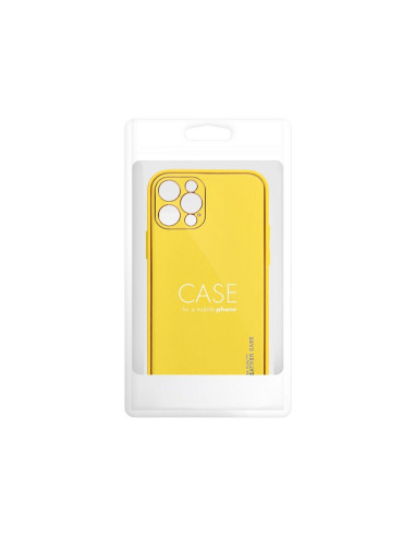 Etui LEATHER Case en cuir pour IPHONE 15 JAUNE