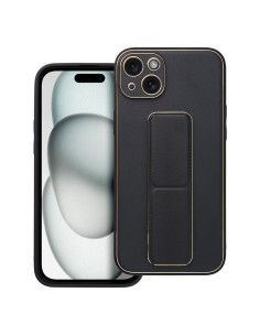 Etui LEATHER Case Kickstand pour IPHONE 15 PLUS NOIR 2