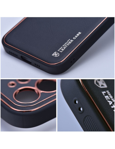 Etui LEATHER Case en cuir pour IPHONE 15 PLUS NOIR
