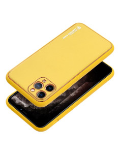 Etui LEATHER Case en cuir pour IPHONE 15 PLUS JAUNE