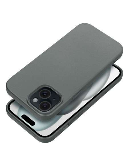 Coque METALLIC pour IPHONE 15 gris