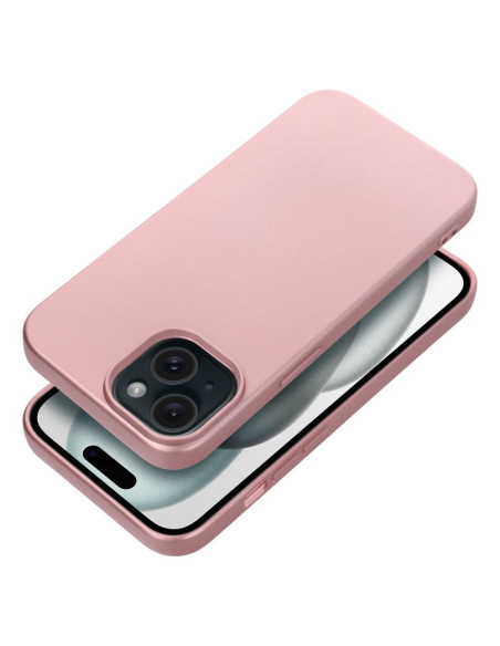 Coque METALLIC pour IPHONE 15 rose