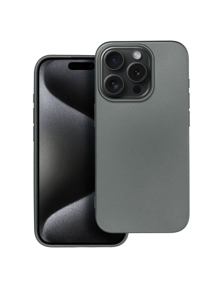 Coque METALLIC pour IPHONE 15 PRO gris
