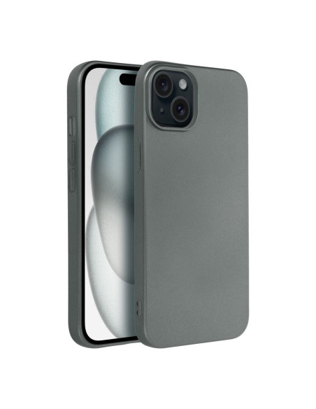 Coque METALLIC pour IPHONE 15 PLUS gris