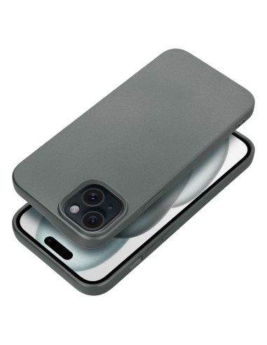 Coque METALLIC pour IPHONE 15 PLUS gris