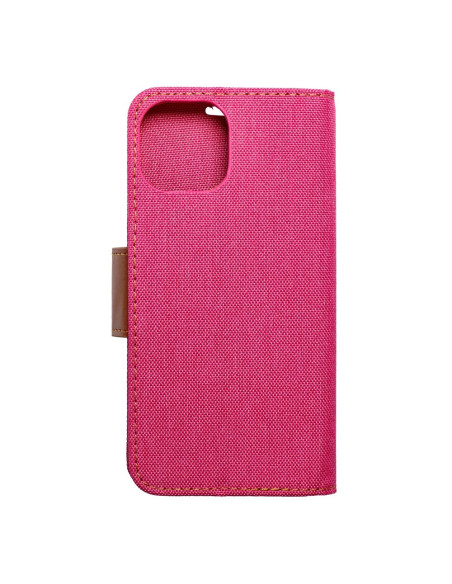 Etui Canvas pour IPHONE 15 rose