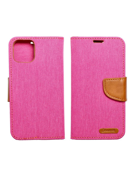Etui Canvas pour IPHONE 15 rose