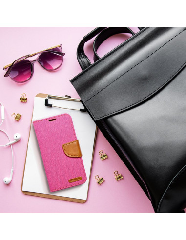 Etui Canvas pour IPHONE 15 rose