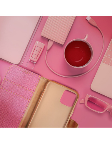 Etui Canvas pour IPHONE 15 rose