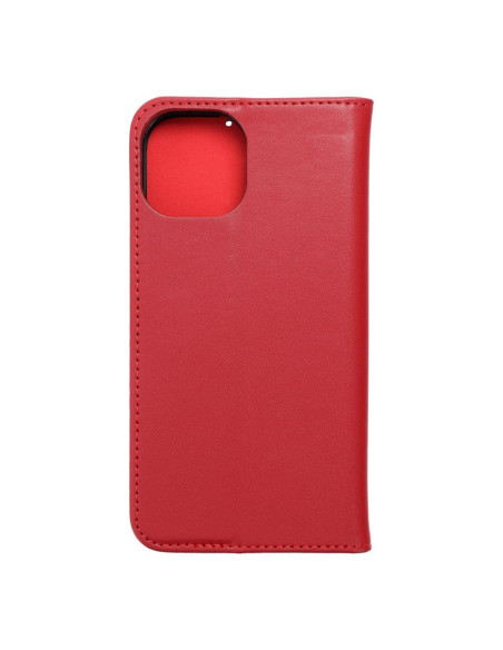 Étui en cuir SMART PRO pour IPHONE 15 bordeaux