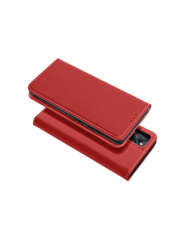 Étui en cuir SMART PRO pour IPHONE 15 bordeaux