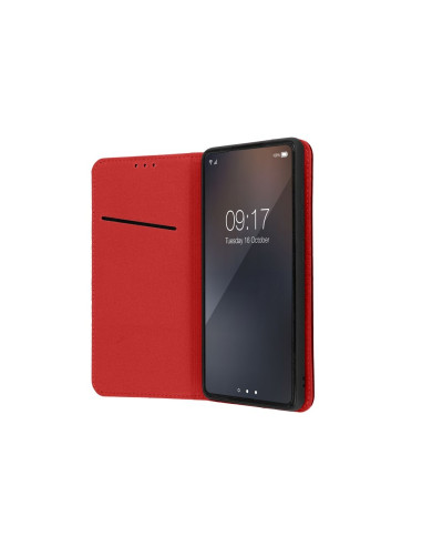 Étui en cuir SMART PRO pour IPHONE 15 bordeaux