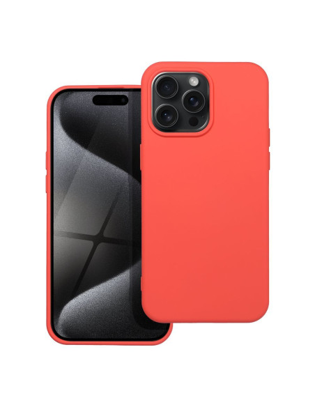 COQUE SILICONE pour IPHONE 15 PRO MAX pêche