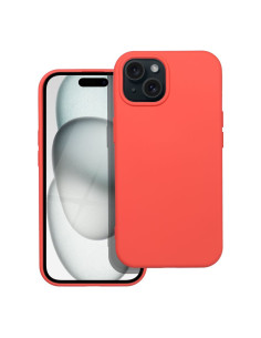 COQUE SILICONE pour IPHONE 15 pêche