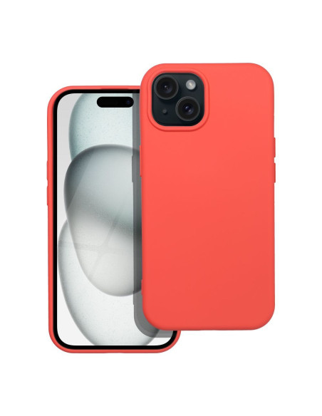 COQUE SILICONE pour IPHONE 15 pêche