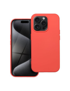COQUE SILICONE pour IPHONE 15 PRO pêche
